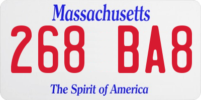 MA license plate 268BA8