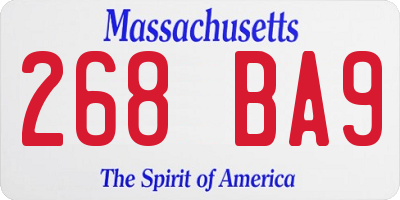 MA license plate 268BA9