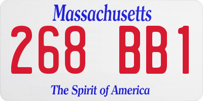 MA license plate 268BB1