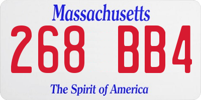 MA license plate 268BB4