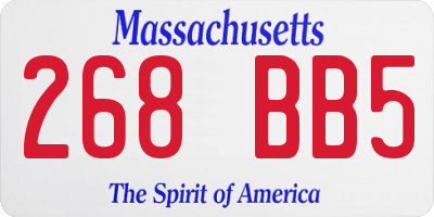 MA license plate 268BB5