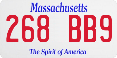 MA license plate 268BB9