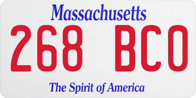 MA license plate 268BC0