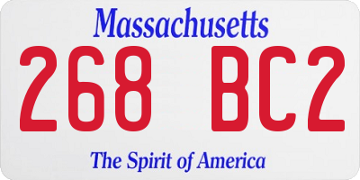 MA license plate 268BC2