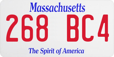 MA license plate 268BC4