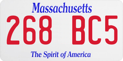 MA license plate 268BC5