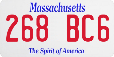 MA license plate 268BC6