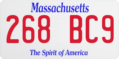 MA license plate 268BC9