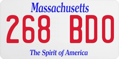 MA license plate 268BD0