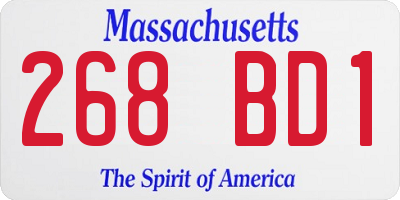 MA license plate 268BD1