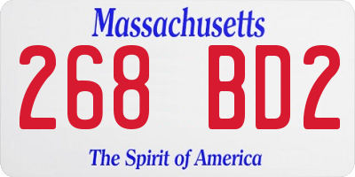 MA license plate 268BD2