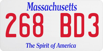 MA license plate 268BD3