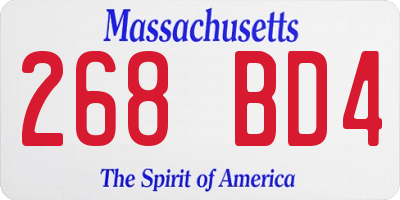 MA license plate 268BD4