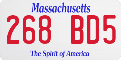 MA license plate 268BD5