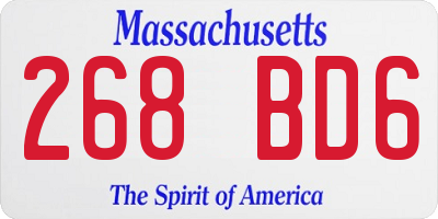 MA license plate 268BD6