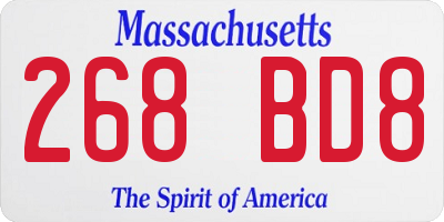 MA license plate 268BD8