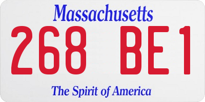 MA license plate 268BE1