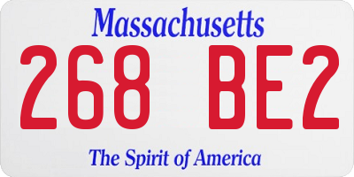 MA license plate 268BE2