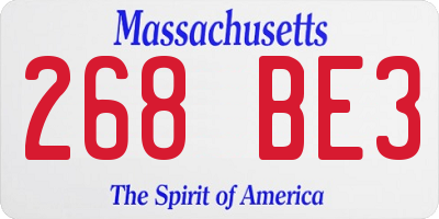 MA license plate 268BE3
