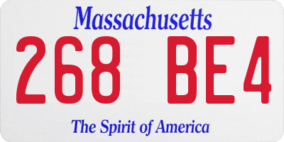 MA license plate 268BE4