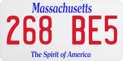 MA license plate 268BE5
