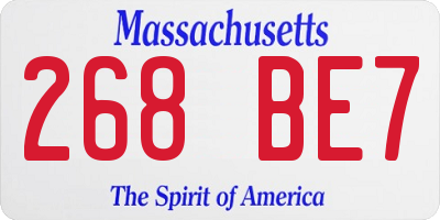 MA license plate 268BE7