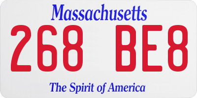 MA license plate 268BE8