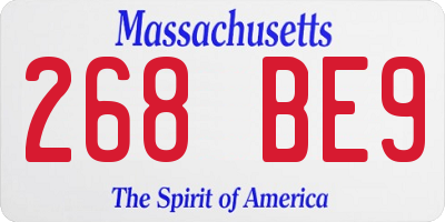 MA license plate 268BE9