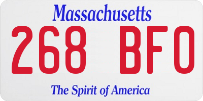 MA license plate 268BF0