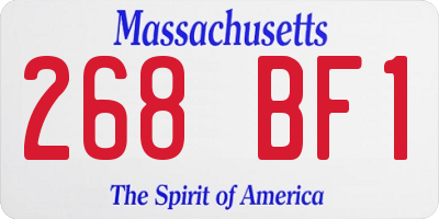 MA license plate 268BF1