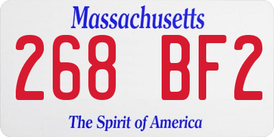 MA license plate 268BF2