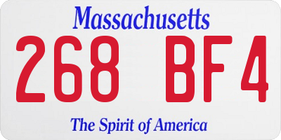 MA license plate 268BF4