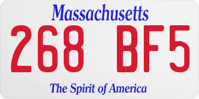 MA license plate 268BF5