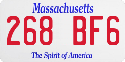 MA license plate 268BF6