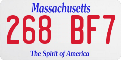 MA license plate 268BF7