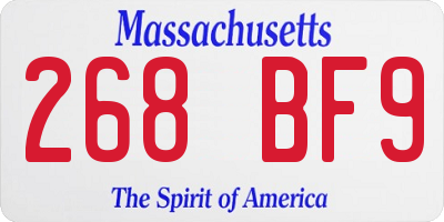 MA license plate 268BF9