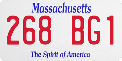 MA license plate 268BG1
