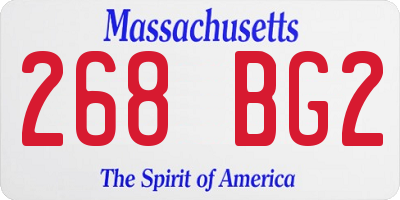 MA license plate 268BG2