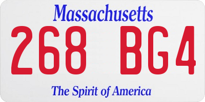 MA license plate 268BG4