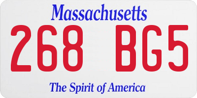 MA license plate 268BG5