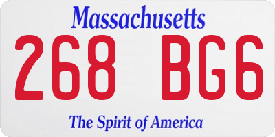 MA license plate 268BG6