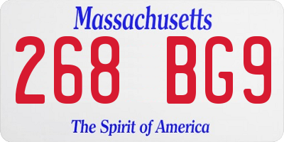 MA license plate 268BG9