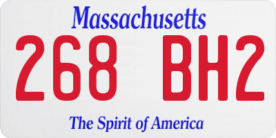 MA license plate 268BH2