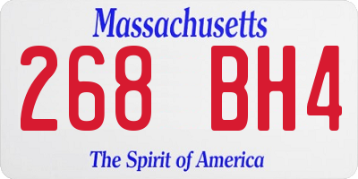 MA license plate 268BH4