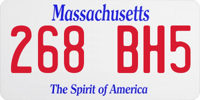 MA license plate 268BH5