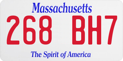 MA license plate 268BH7