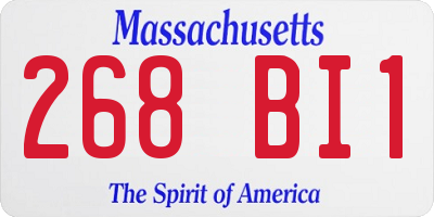 MA license plate 268BI1