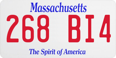 MA license plate 268BI4