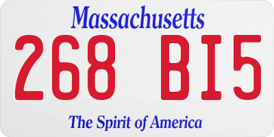MA license plate 268BI5