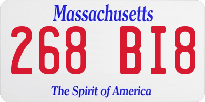 MA license plate 268BI8